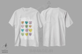 تیشرت سفید طرح دار ضد قلب، تزئینی اثر جولیا والک | immage.ir