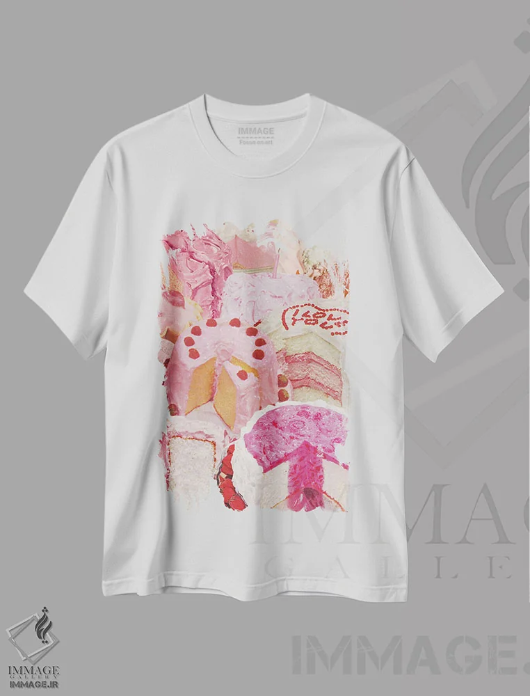 تیشرت سفید طرح دار کار راحت، تزئینی اثر جولیا والک | immage.ir