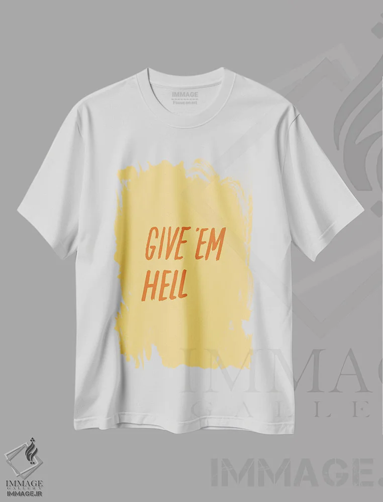 تیشرت سفید طرح دار به شان حسابی نشان بده، هنر دیجیتال اثر جولیا والک | immage.ir