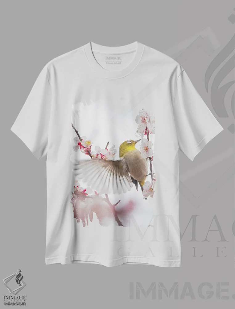 تیشرت سفید طرح دار رقصیدن با آلو، مدیوم اثر میوا سان | فروشگاه ایماژ