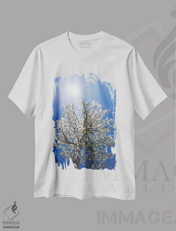 تیشرت سفید طرح دار آثار جینز گالری - فروشگاه ایماژ