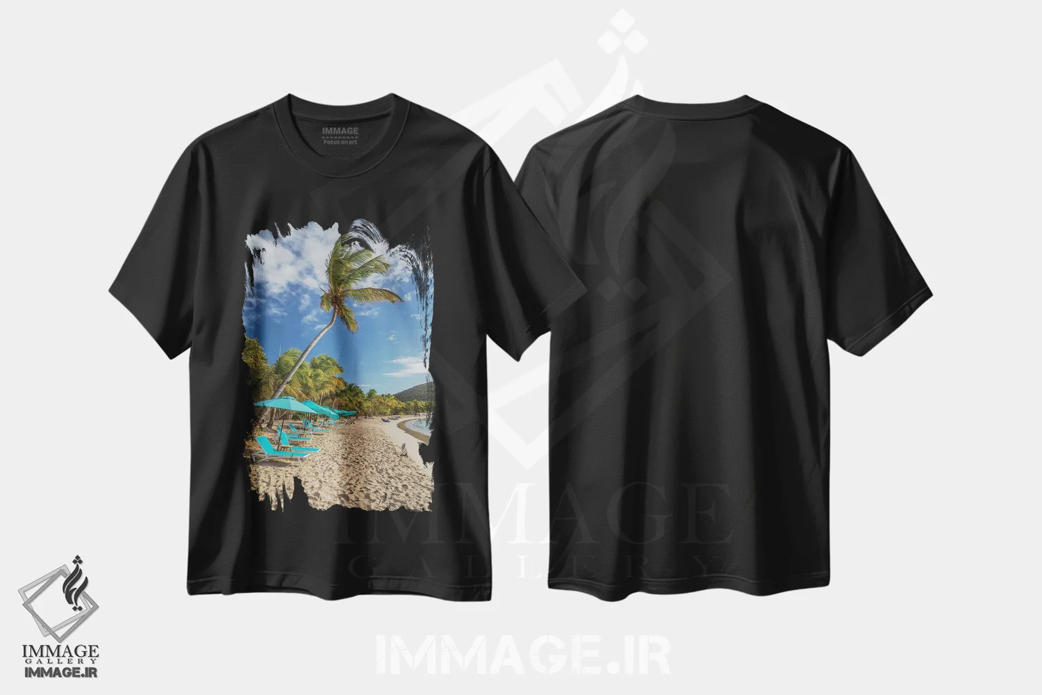 تیشرت مشکی طرح دار آثار جینز گالری - فروشگاه ایماژ