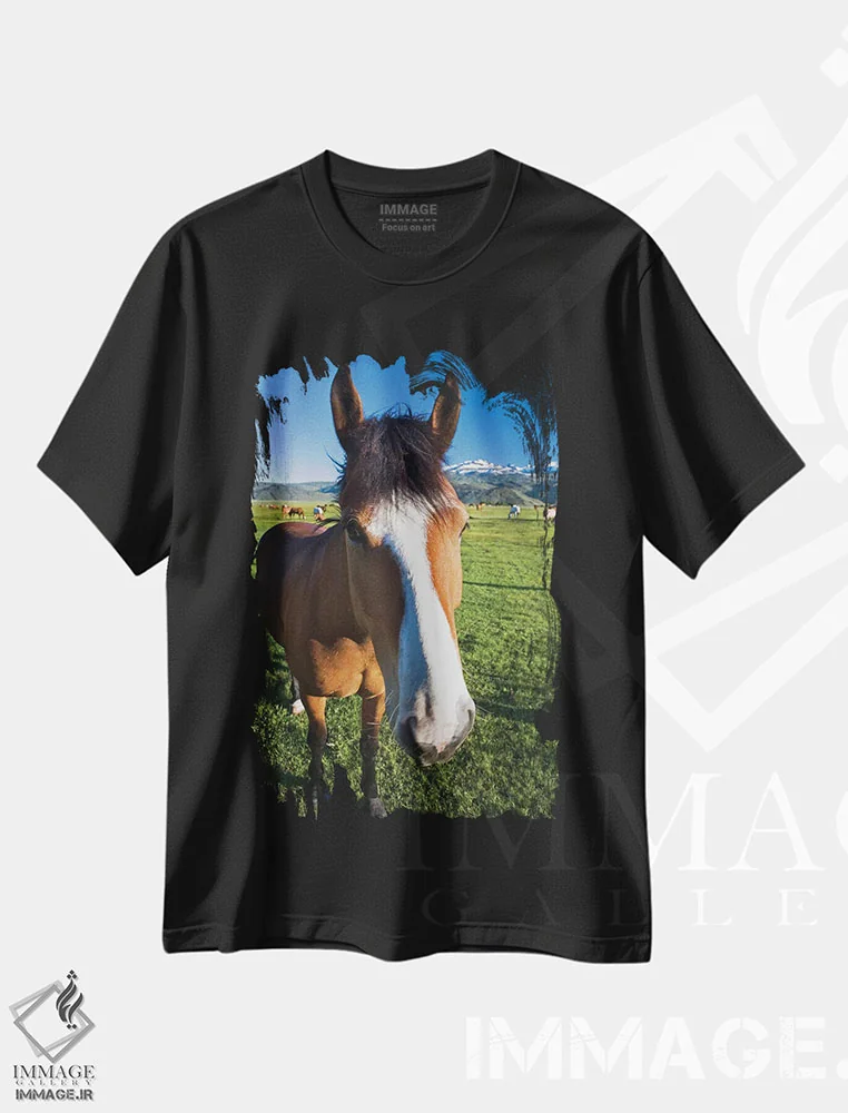 تیشرت مشکی طرح دار آثار جینز گالری - فروشگاه ایماژ