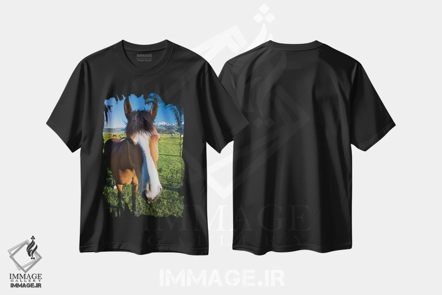 تیشرت مشکی طرح دار آثار جینز گالری - فروشگاه ایماژ