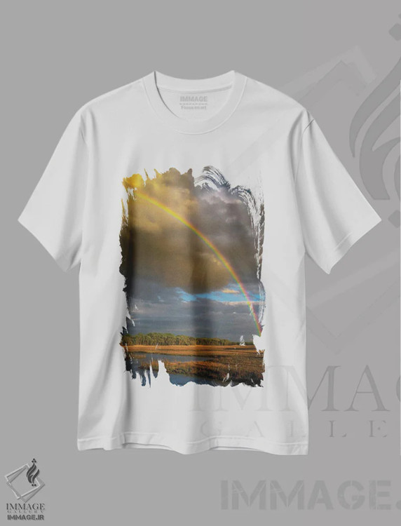 تیشرت سفید طرح دار آثار جینز گالری - فروشگاه ایماژ