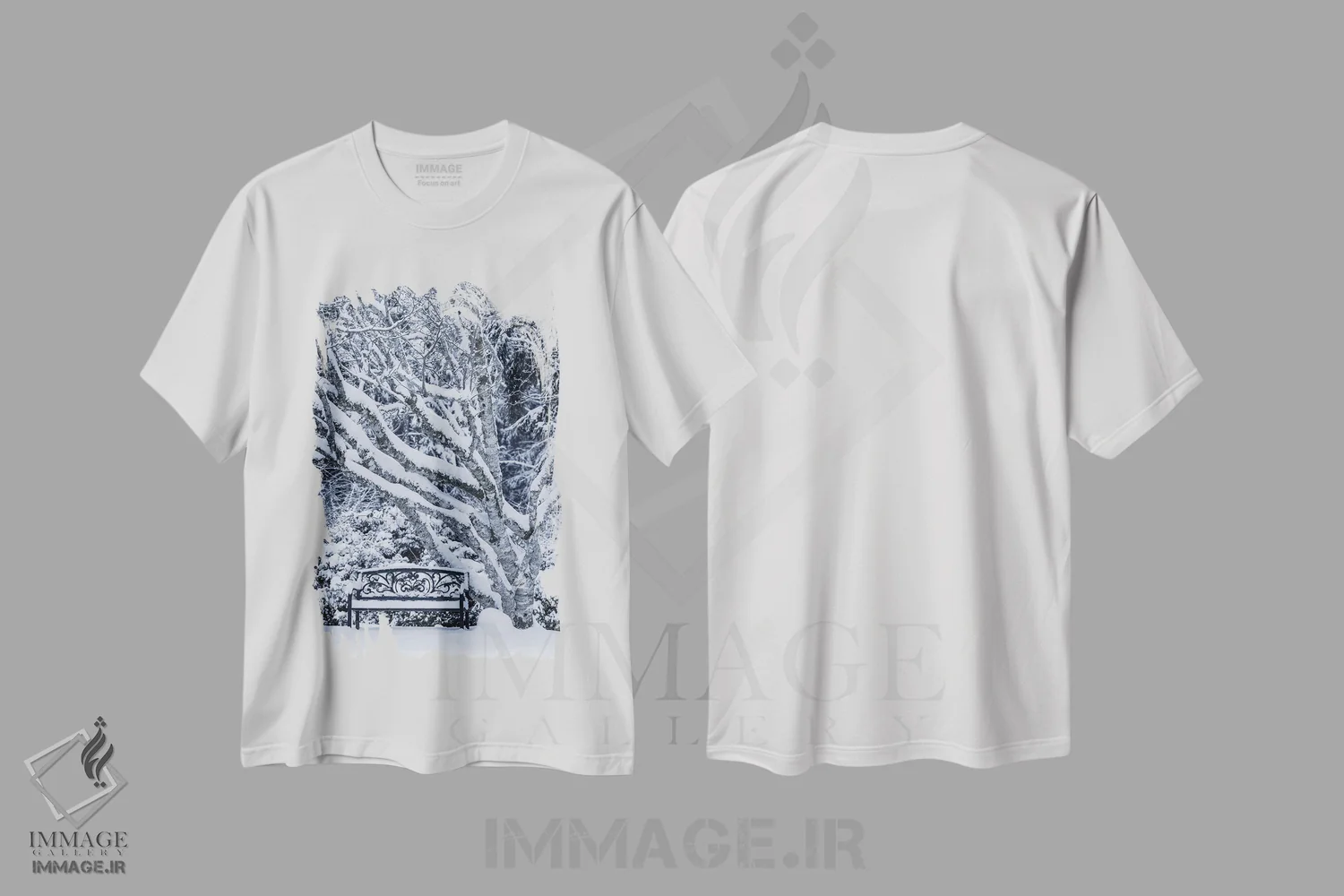 تیشرت سفید طرح دار آثار جینز گالری - فروشگاه ایماژ