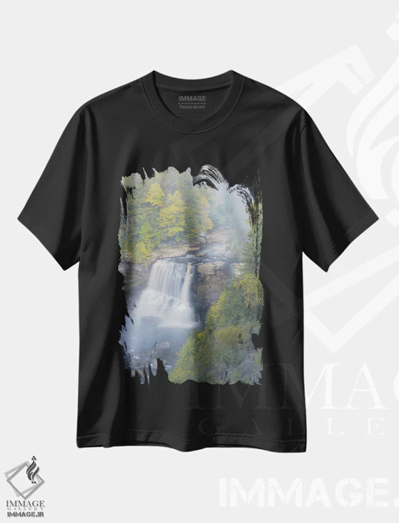 تیشرت مشکی طرح دار آثار جینز گالری - فروشگاه ایماژ