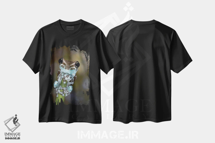 تیشرت مشکی طرح دار آثار جینز گالری - فروشگاه ایماژ