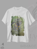 تیشرت سفید طرح دار نمای نزدیک گیاه، مدیوم اثر جینز گالری | فروشگاه ایماژ