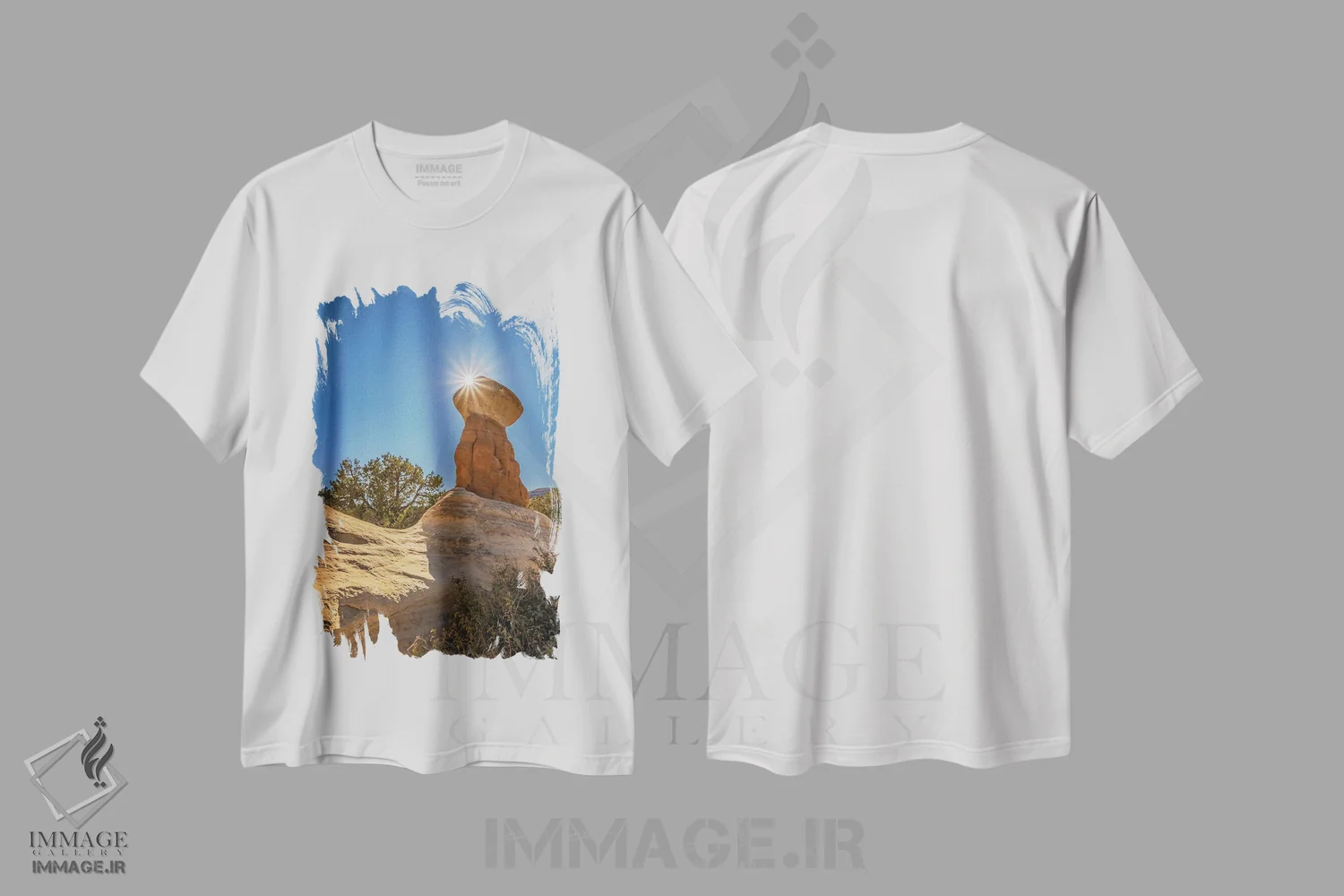 تیشرت سفید طرح دار آثار جینز گالری - فروشگاه ایماژ