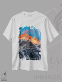 تیشرت سفید طرح دار کانادا، آلبرتا، پارک ملی بنف. کوه راندل در غروب، مدیوم اثر جینز گالری | فروشگاه ایماژ