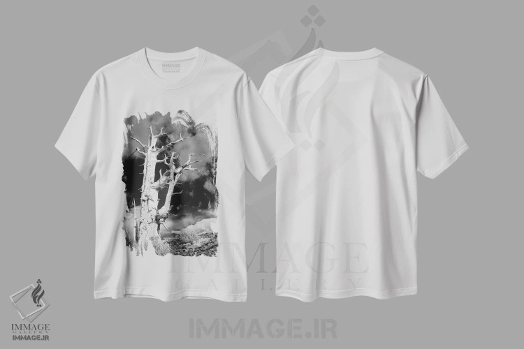 تیشرت سفید طرح دار آثار جینز گالری - فروشگاه ایماژ