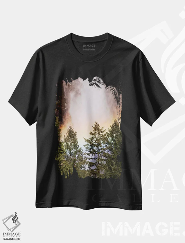 تیشرت مشکی طرح دار آثار جینز گالری - فروشگاه ایماژ