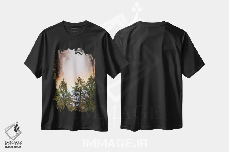 تیشرت مشکی طرح دار آثار جینز گالری - فروشگاه ایماژ