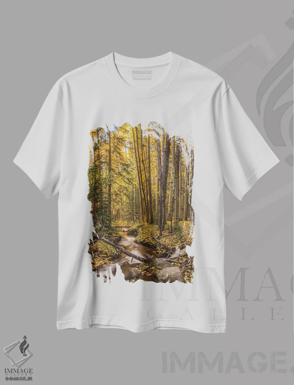 تیشرت سفید طرح دار آثار جینز گالری - فروشگاه ایماژ