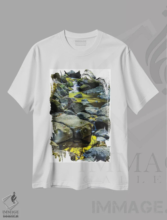 تیشرت سفید طرح دار آمریکا، نیوجرسی، ساحل ملی کیپ می. منظره ساحلی توفانی، مدیوم اثر جینز گالری | immage.ir