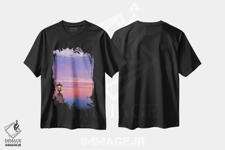 تیشرت مشکی طرح دار آثار جینز گالری - فروشگاه ایماژ