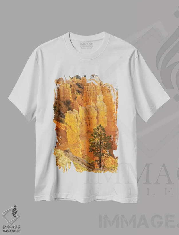 تیشرت سفید طرح دار آمریکا، یوتا، پارک ملی برایس کنیون. سازه های سنگی، مدیوم اثر جینز گالری | فروشگاه ایماژ