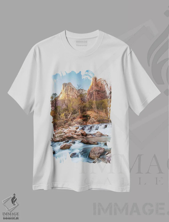 تیشرت سفید طرح دار آثار جینز گالری - فروشگاه ایماژ