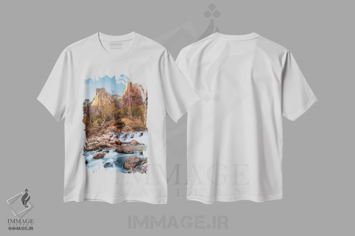 تیشرت سفید طرح دار آثار جینز گالری - فروشگاه ایماژ