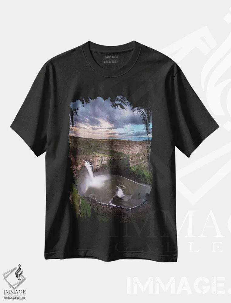 تیشرت مشکی طرح دار آثار جینز گالری - فروشگاه ایماژ