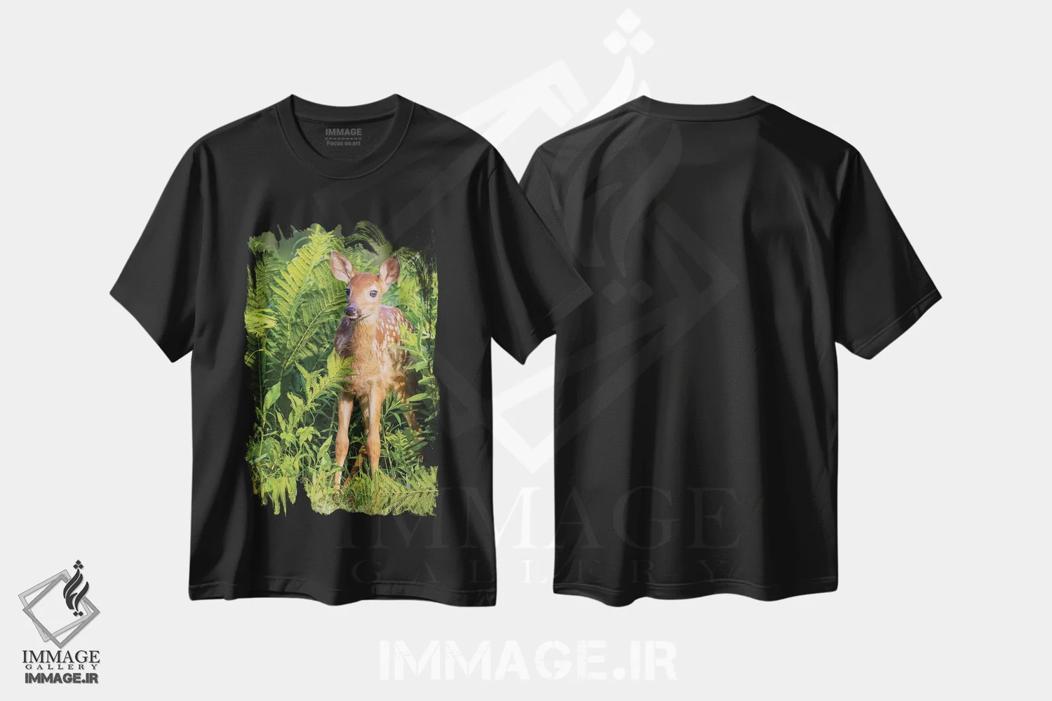 تیشرت مشکی طرح دار آثار جینز گالری - فروشگاه ایماژ