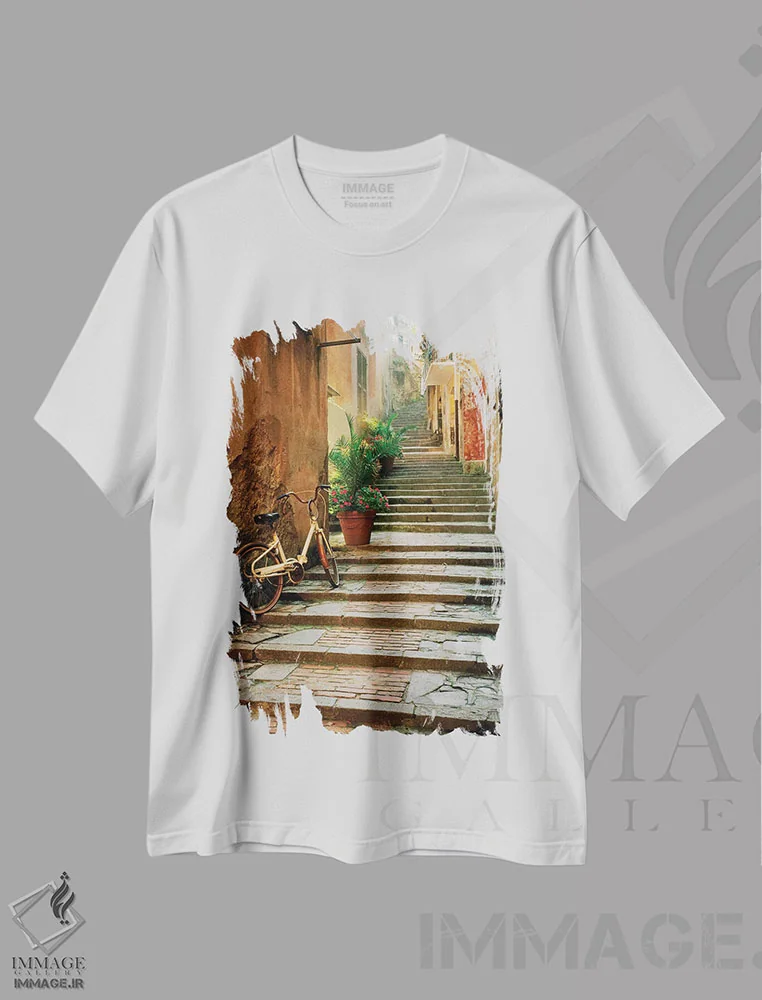 تیشرت سفید طرح دار آثار جینز گالری - immage.ir