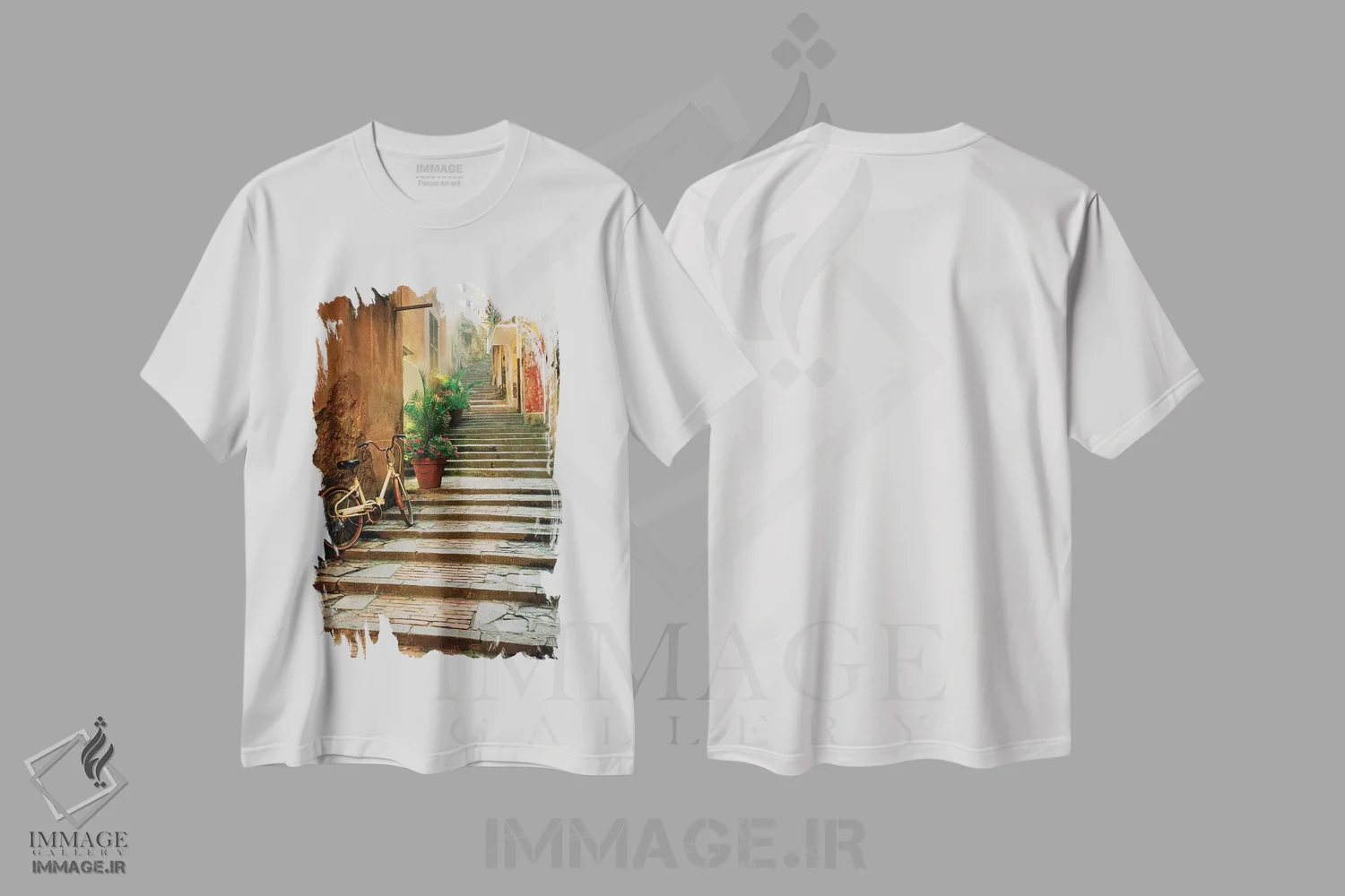 تیشرت سفید طرح دار آثار جینز گالری - immage.ir