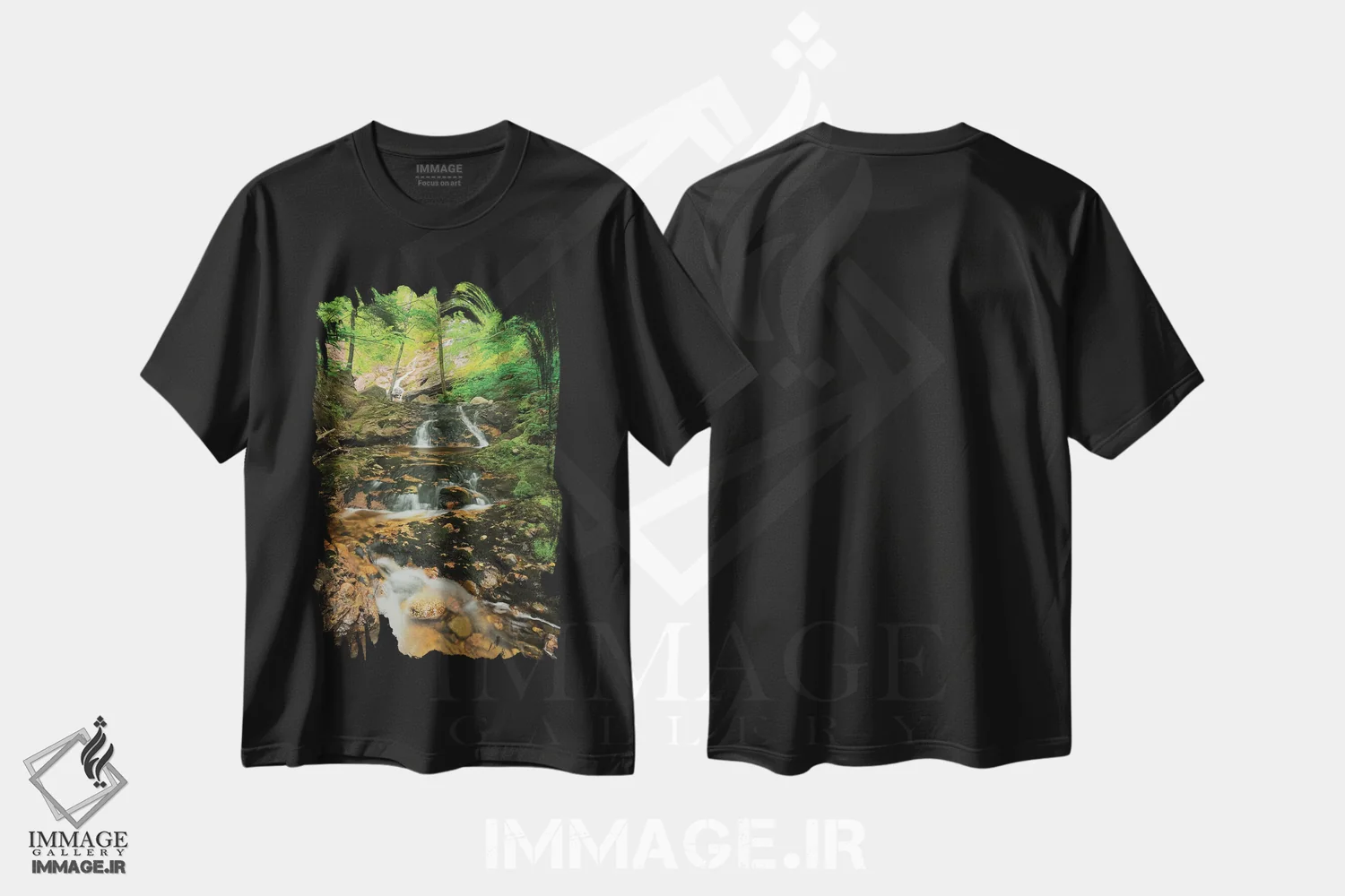 تیشرت مشکی طرح دار آثار جینز گالری - فروشگاه ایماژ