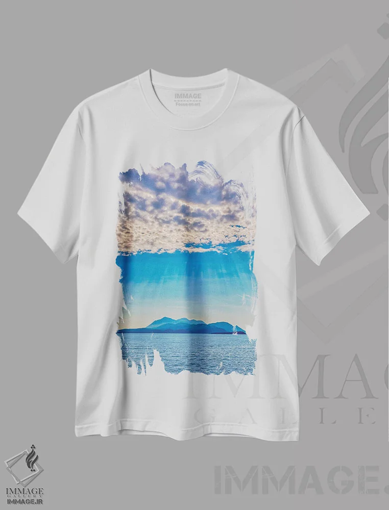 تیشرت سفید طرح دار آثار جینز گالری - فروشگاه ایماژ