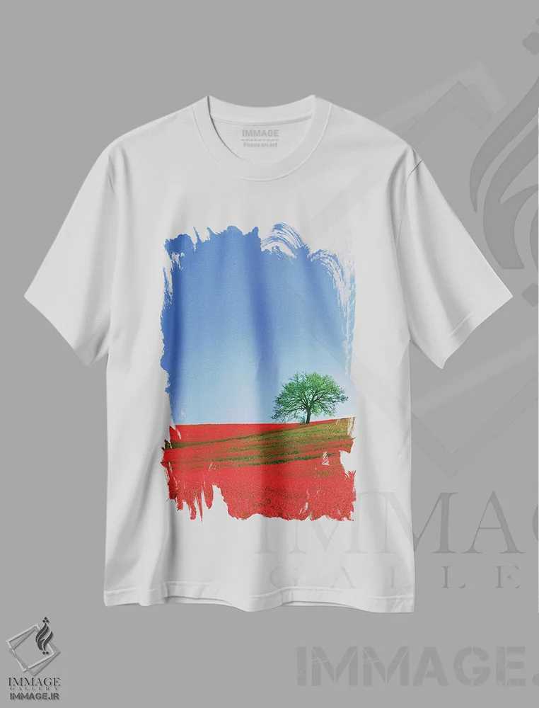 تیشرت سفید طرح دار آثار جینز گالری - فروشگاه ایماژ