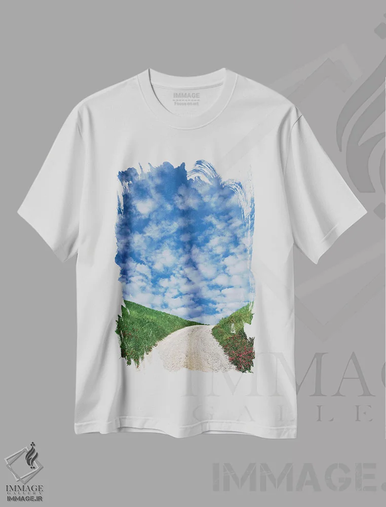 تیشرت سفید طرح دار آثار جینز گالری - فروشگاه ایماژ