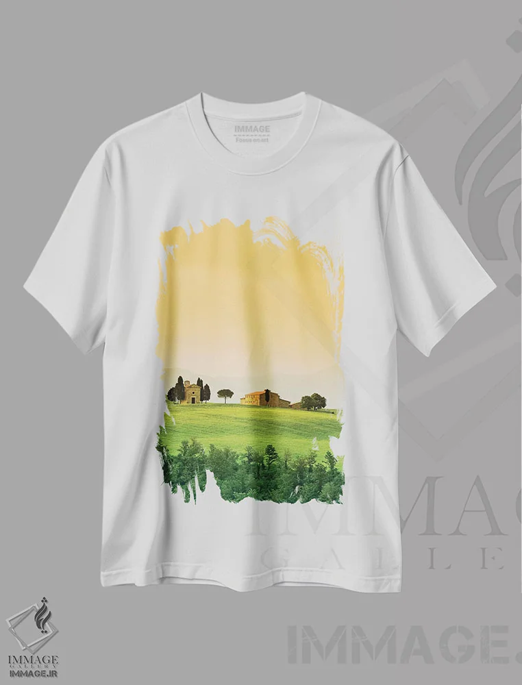 تیشرت سفید طرح دار آثار جینز گالری - فروشگاه ایماژ