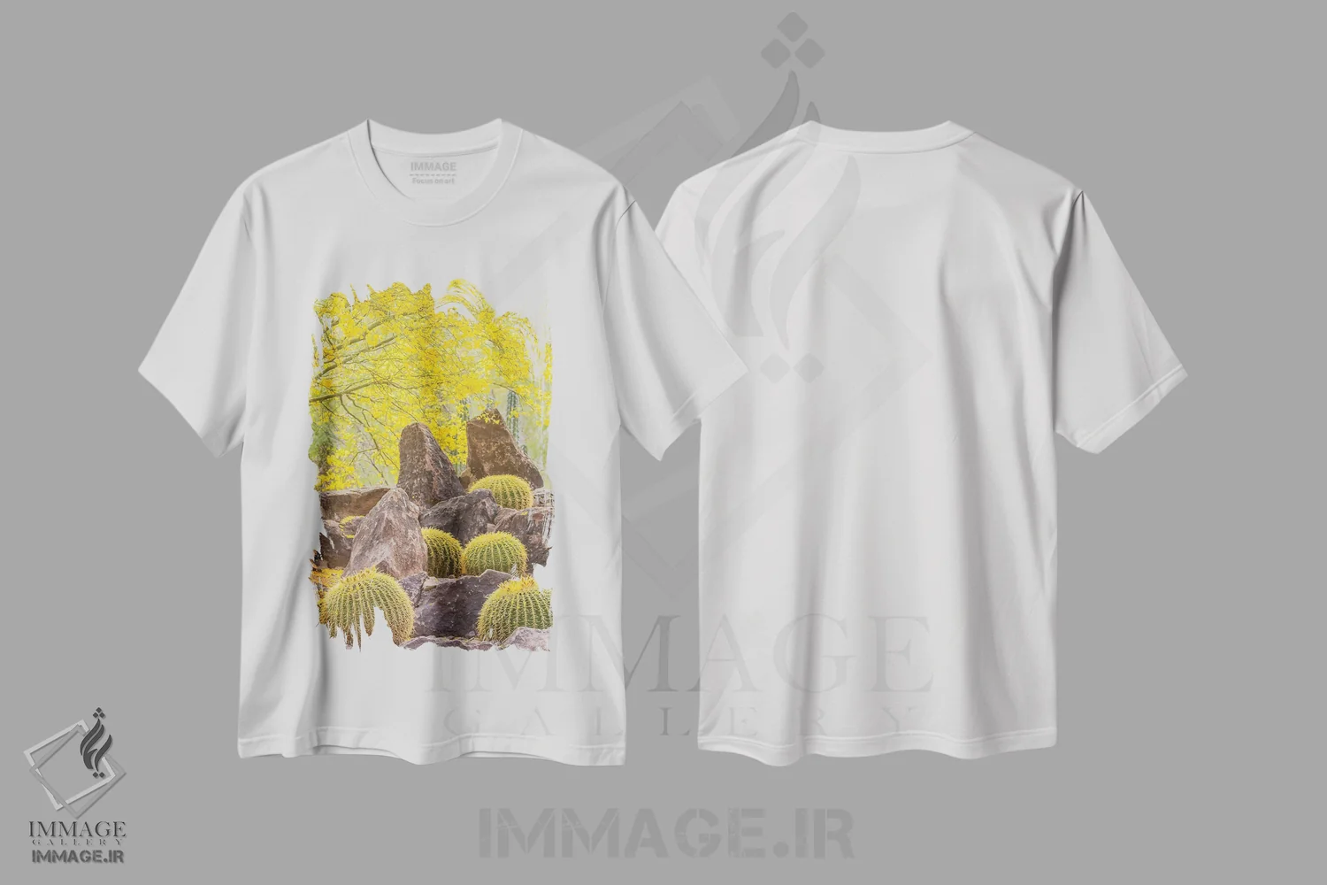 تیشرت سفید طرح دار آثار جینز گالری - فروشگاه ایماژ