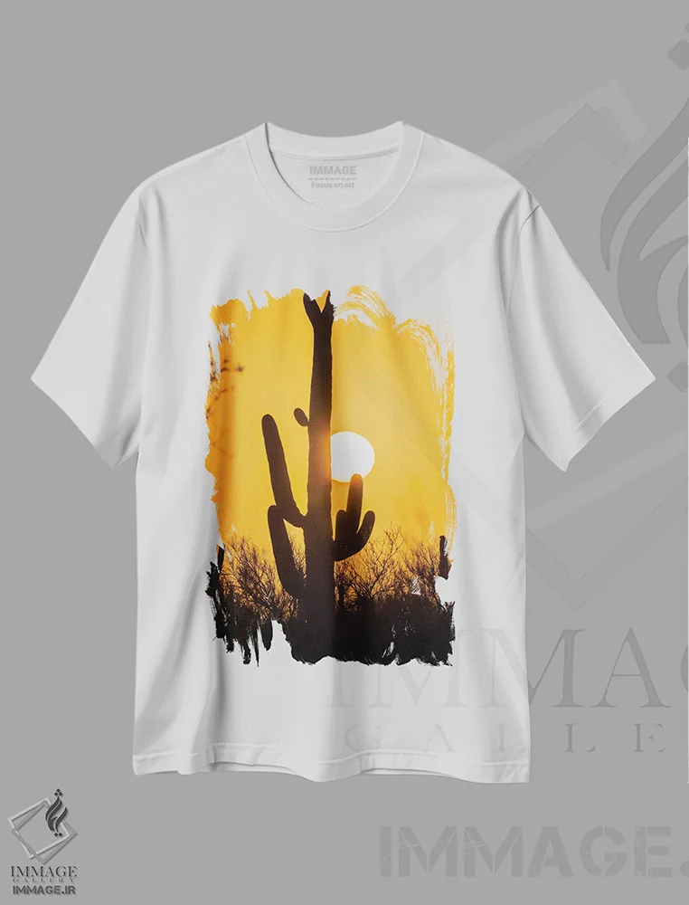 تیشرت سفید طرح دار آثار جینز گالری - فروشگاه ایماژ