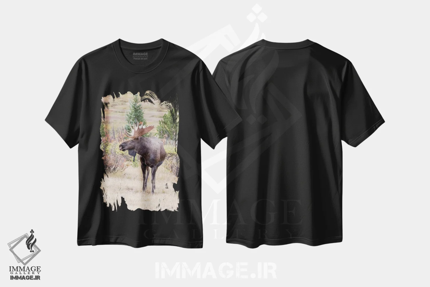 تیشرت مشکی طرح دار آثار جینز گالری - فروشگاه ایماژ