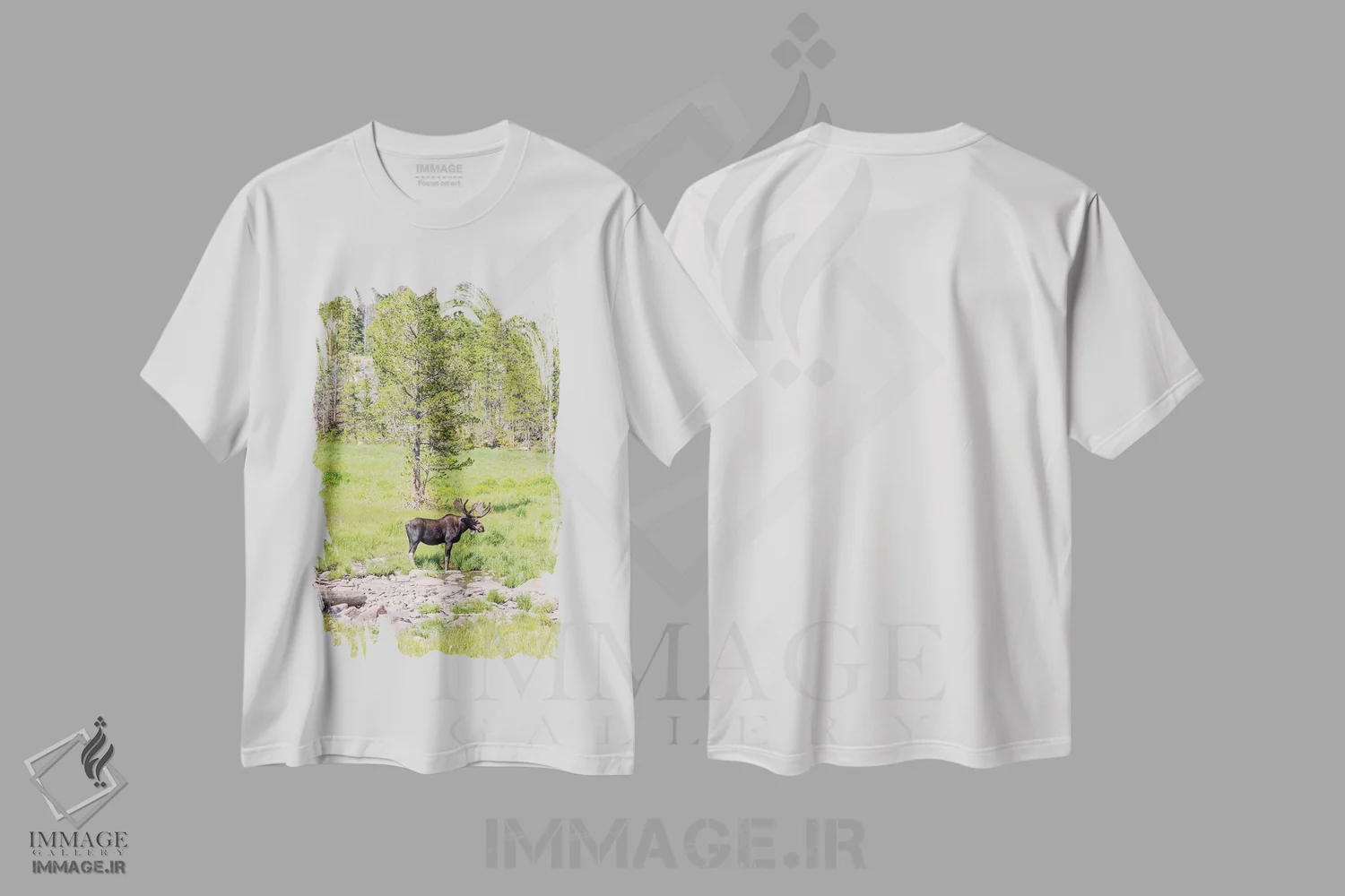 تیشرت سفید طرح دار آثار جینز گالری - فروشگاه ایماژ