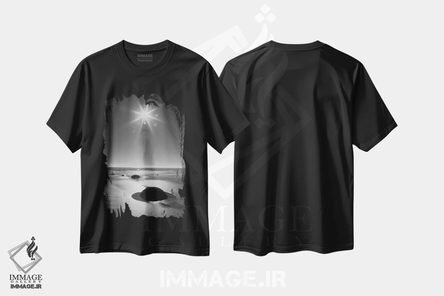 تیشرت مشکی طرح دار آثار جینز گالری - فروشگاه ایماژ