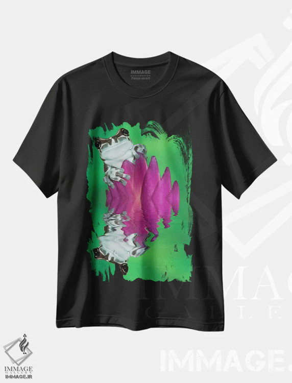 تیشرت مشکی طرح دار آثار جینز گالری - فروشگاه ایماژ