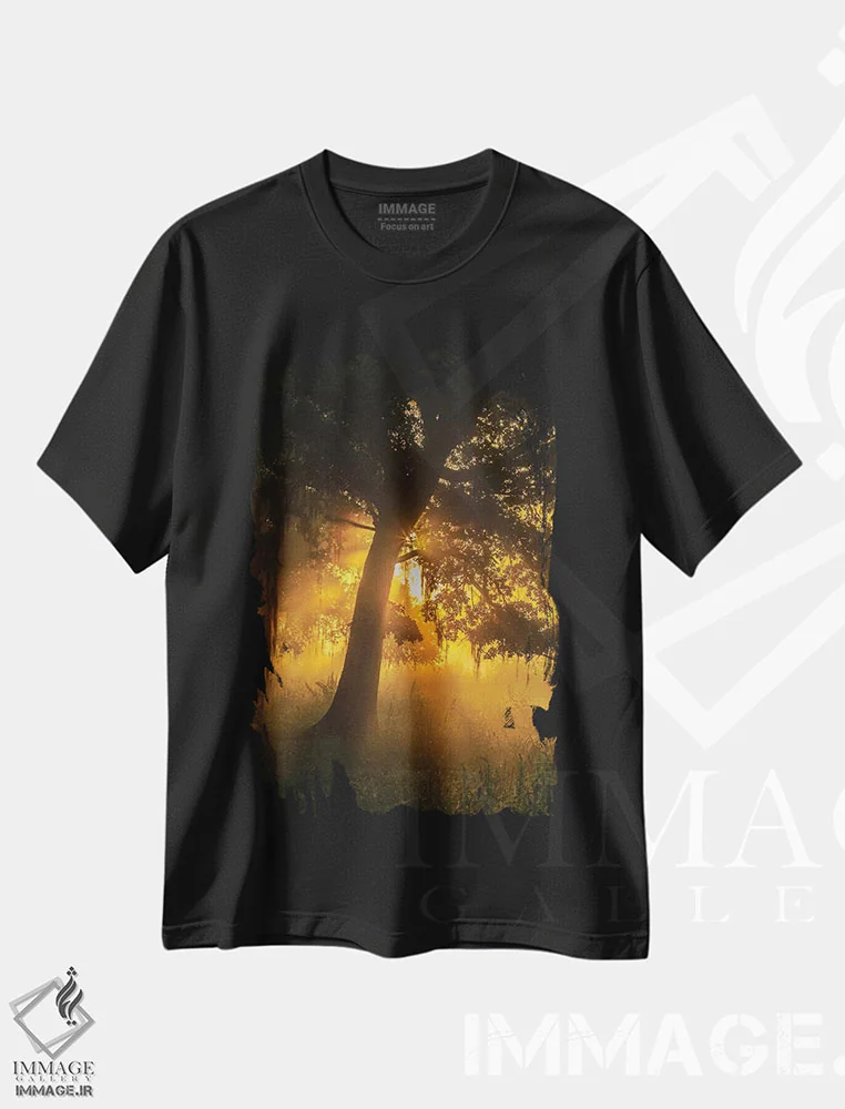 تیشرت مشکی طرح دار آثار جینز گالری - فروشگاه ایماژ