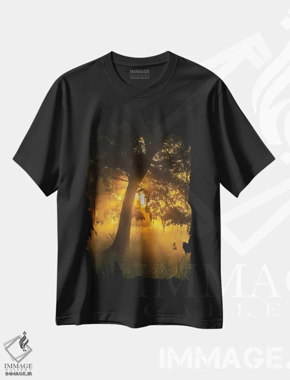 تیشرت مشکی طرح دار آثار جینز گالری - فروشگاه ایماژ