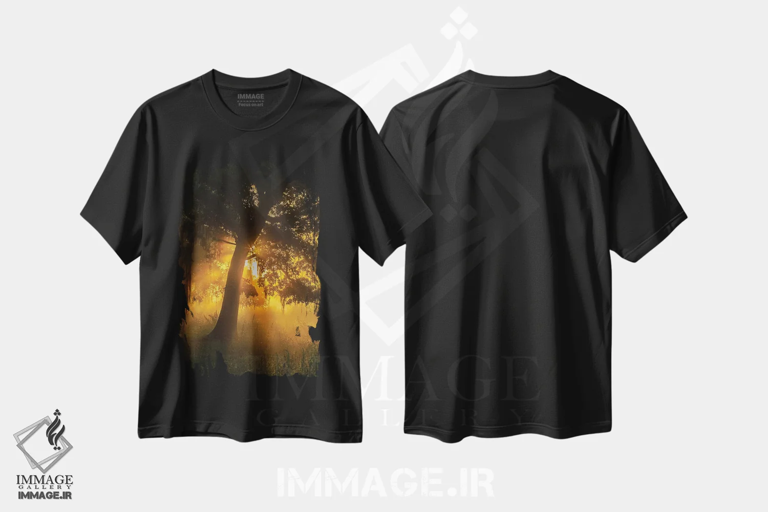 تیشرت مشکی طرح دار آثار جینز گالری - فروشگاه ایماژ