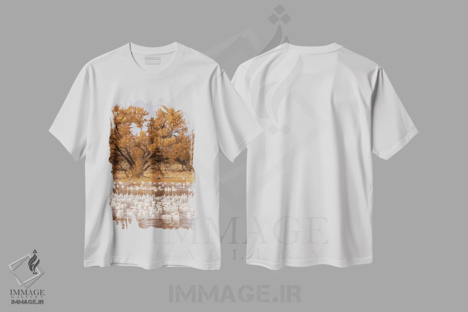 تیشرت سفید طرح دار آثار جینز گالری - immage.ir