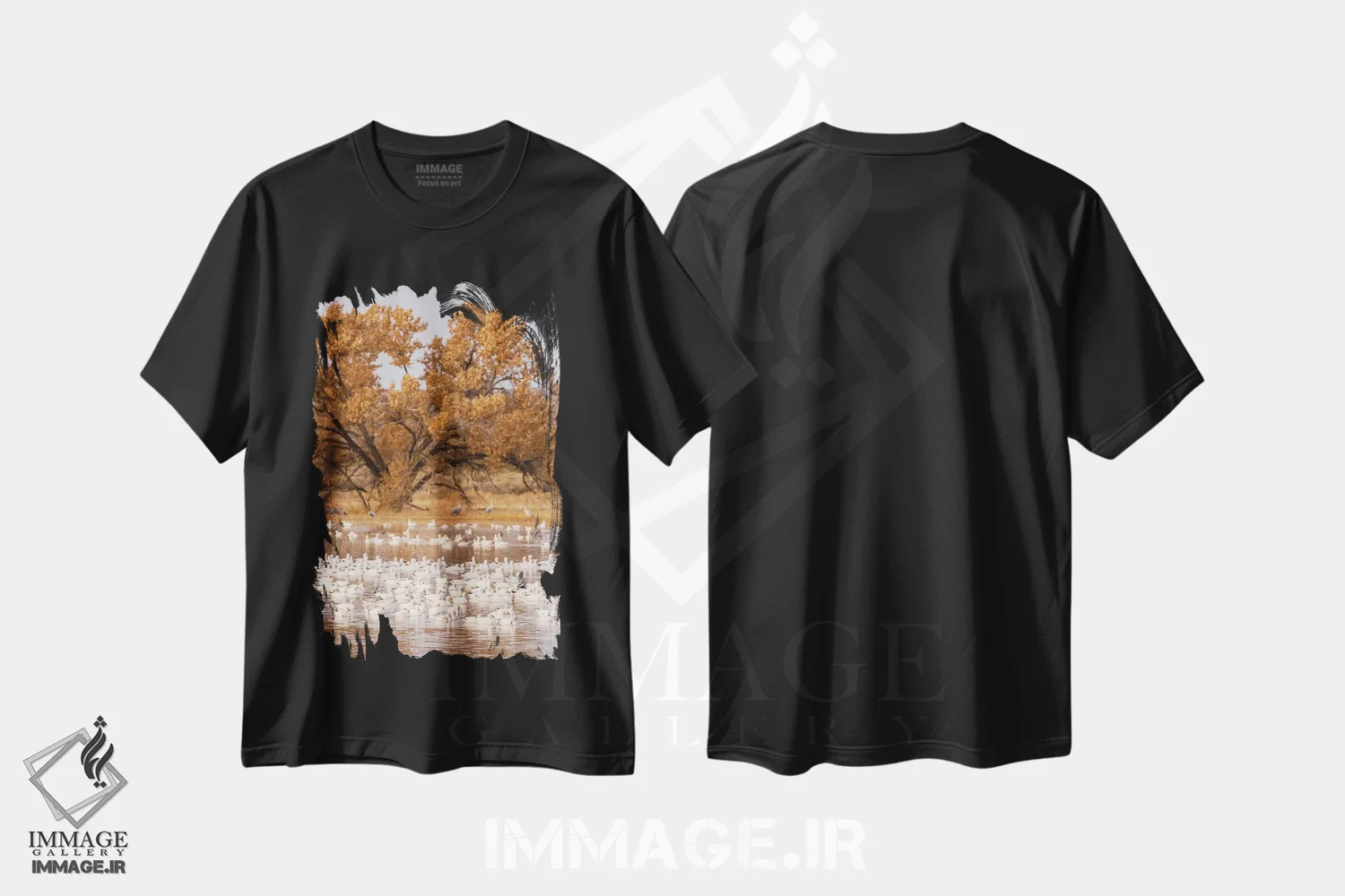 تیشرت مشکی طرح دار آثار جینز گالری - فروشگاه ایماژ