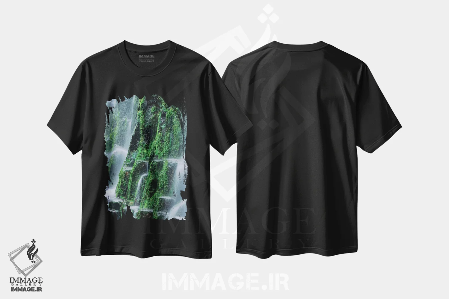 تیشرت مشکی طرح دار آثار جینز گالری - فروشگاه ایماژ