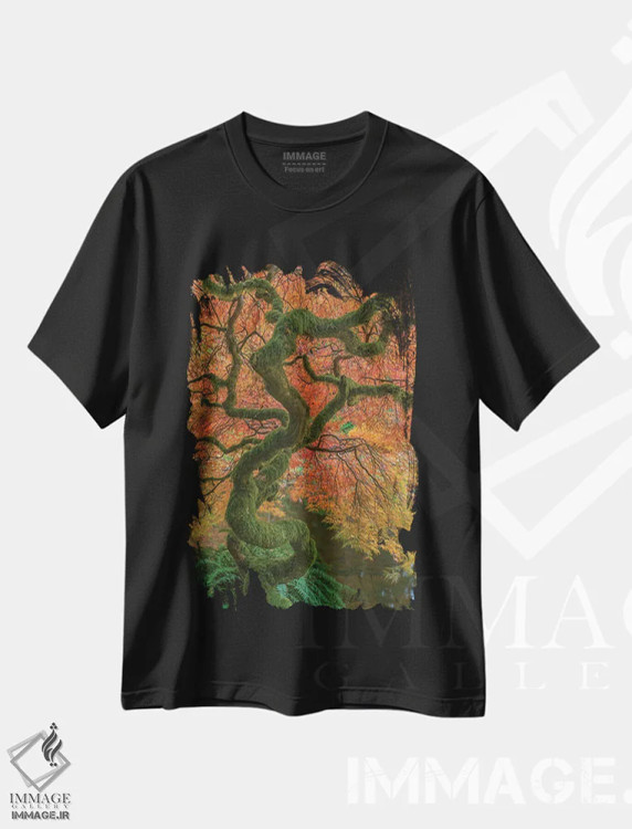 تیشرت مشکی طرح دار آثار جینز گالری - فروشگاه ایماژ