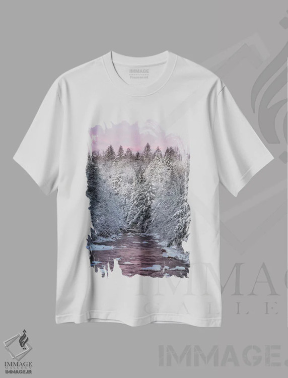 تیشرت سفید طرح دار آثار جینز گالری - فروشگاه ایماژ