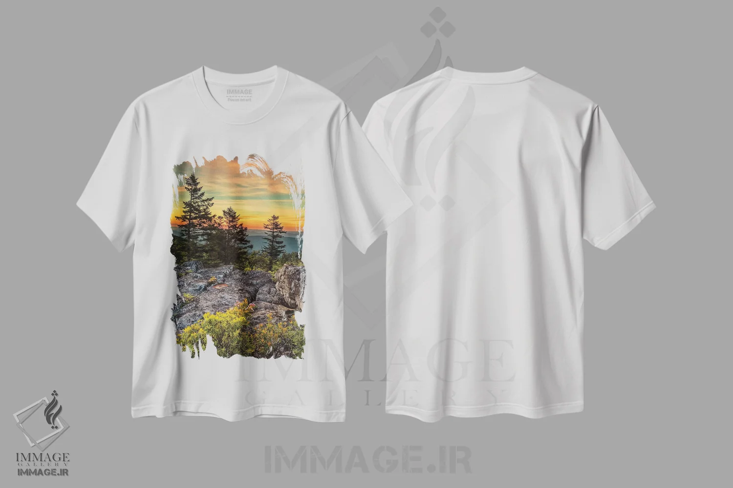 تیشرت سفید طرح دار آثار جینز گالری - immage.ir