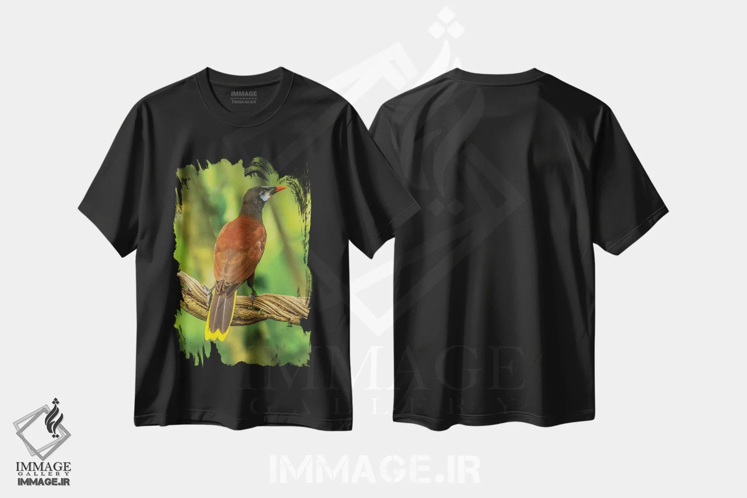 تیشرت مشکی طرح دار آثار جینز گالری - فروشگاه ایماژ