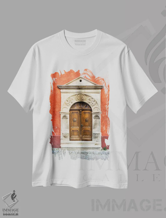 تیشرت سفید طرح دار آثار جینز گالری - فروشگاه ایماژ